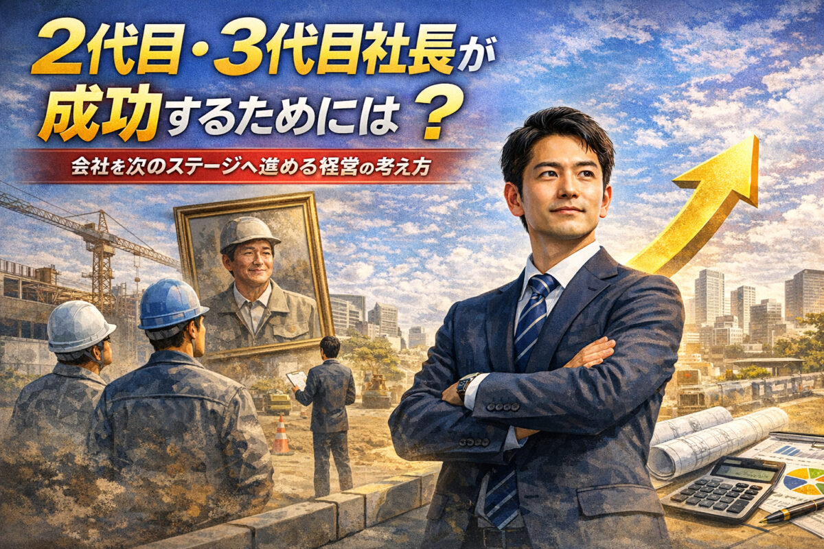 【工事業の経営者向け】２代目、3代目社長が成功するためには？― “引き継いだだけ”で終わらせない。会社を次のステージへ進める経営の考え方 ―
