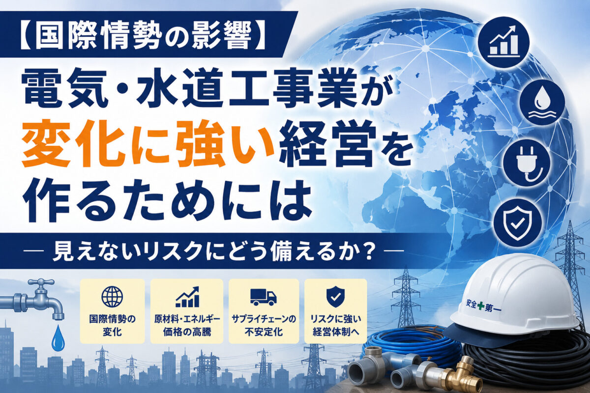 【国際情勢の影響】電気・水道工事業が変化に強い経営を作るためには― 見えないリスクにどう備えるか？ ―
