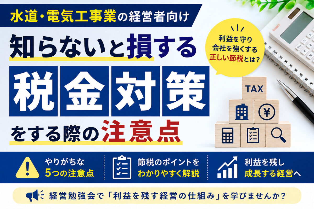 【建設業経営者必見！】知らないと損する税金対策をする際の注意点 -利益を守るための正しい節税とは？-