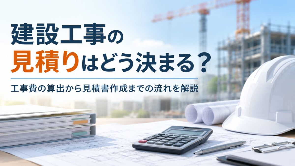 建設工事の見積りはどう決まる？工事費の算出から見積書作成までの流れを解説