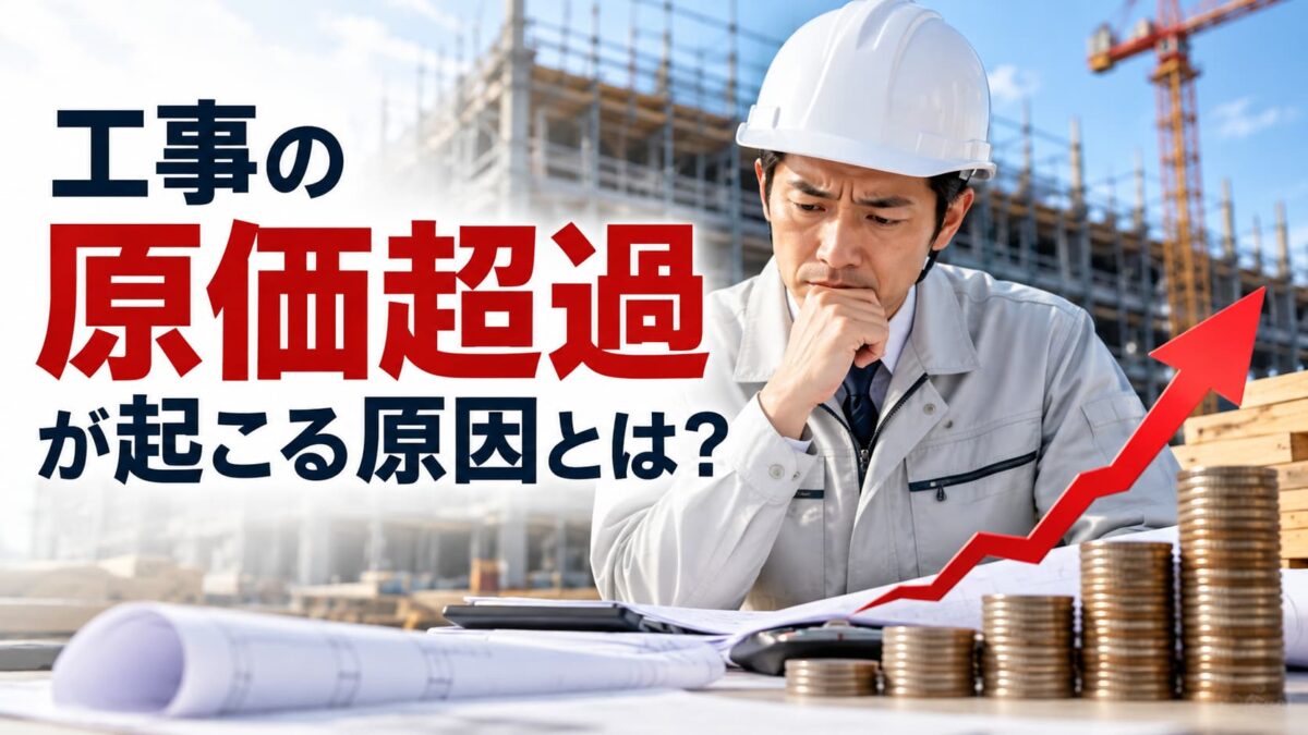 工事の原価超過が起こる原因とは?赤字工事を防ぐ対策とチェックポイントを解説