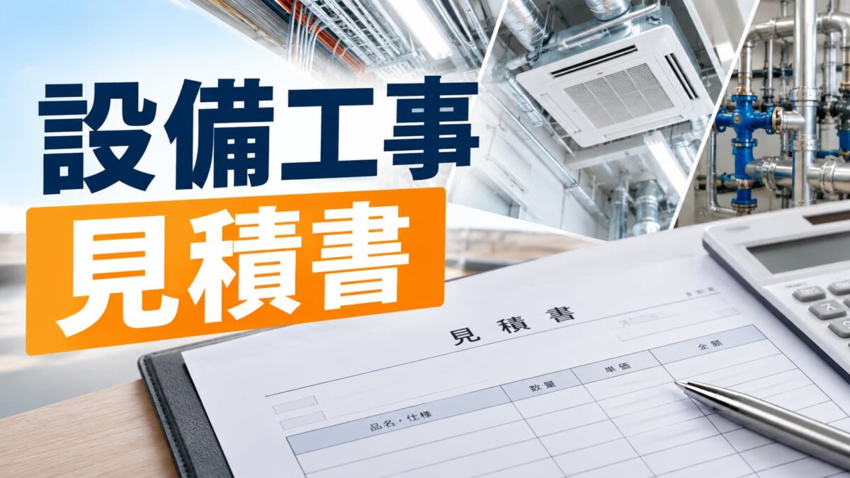 設備工事の見積書の書き方|必要項目・費用内訳・作成手順を解説