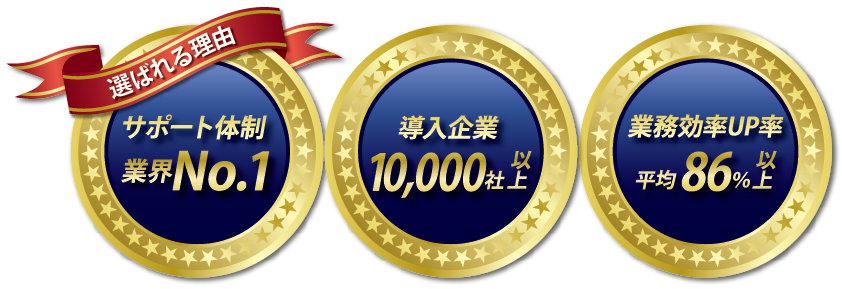 選ばれる理由はサポート体制・業界No1・導入企業8000社